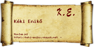 Kéki Enikő névjegykártya